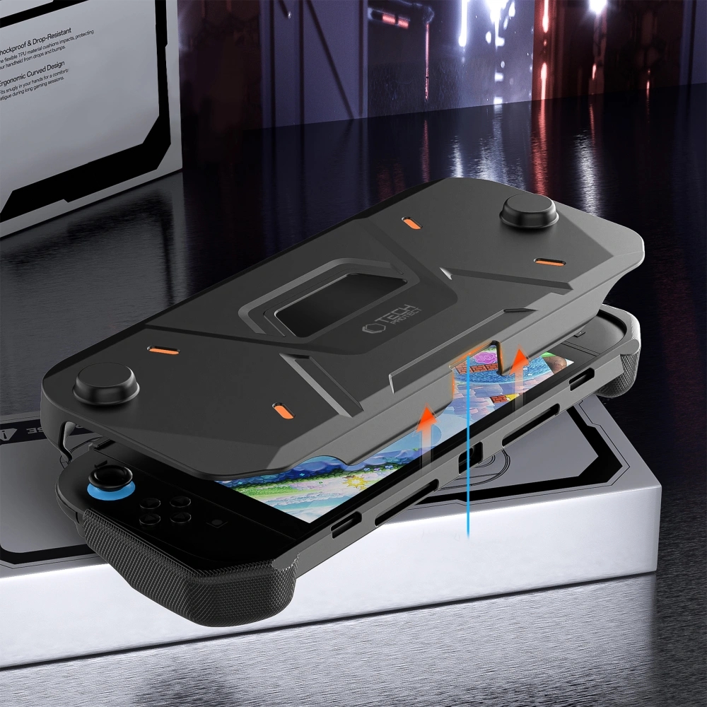 Etui Tech-Protect Carbonox do Nintendo Switch 2, czarne.
